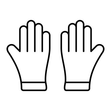 Eldiven ikonu. siyah ve beyaz vektör çizimi