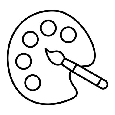 boya fırçası ikonu. Web için palet vektör simgelerinin özet çizimi