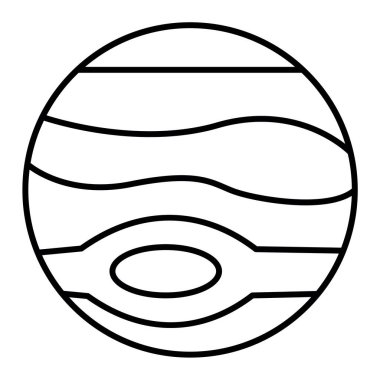 Gezegen ana hatları simgesi. İnce çizgi sembolü. vektör illüstrasyonu.