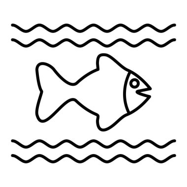 balık simgesi vektör illüstrasyonu