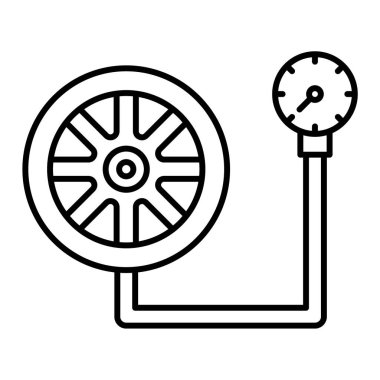 Araba lastiği ikonu. Web için dişli tekerlek vektör simgelerinin özet çizimi