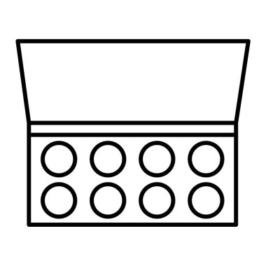 Beyaz arkaplan üzerinde makyaj fırçası simgesi, vektör illüstrasyonu