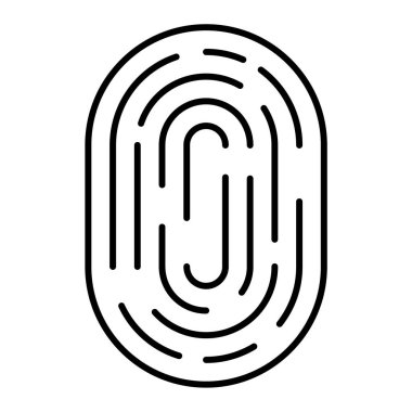 parmak izi vektör simgesi. biçim ince çizgi, siyah renk, yuvarlak kare arkaplan.