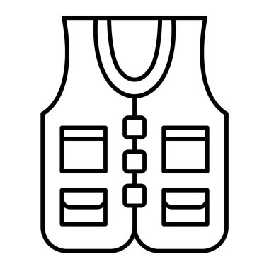 Yelek ikon vektörü. Spor giysi tabelası. izole edilmiş sınır sembolü çizimi