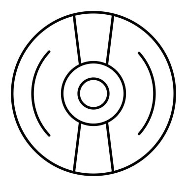 CD disk simgesi. Web için vinil disk vektör simgelerinin özet çizimi