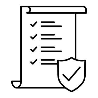 Kontrol listesi simgesi. Web için belge vektör simgelerinin özet çizimi