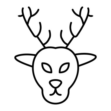 Geyik. Web simgesi basit illüstrasyon