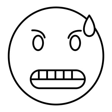 Üzgün yüz simgesi simgesi. özet ağlayan gülümseme vektör resmetme sembolü.