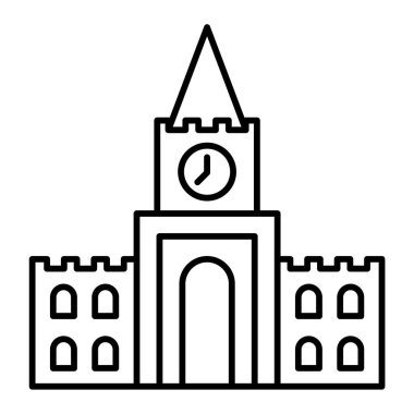 Şato kulesi ikonu. Web için vektör simgeleri oluşturma taslağı