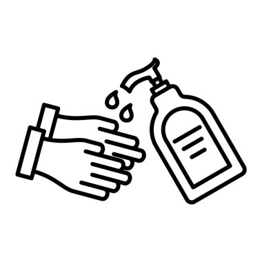 Web ve mobil uygulama tasarımınız için beyaz arkaplanda el yıkama simgesi vektörü izole edilmiş, el logosu kavramı