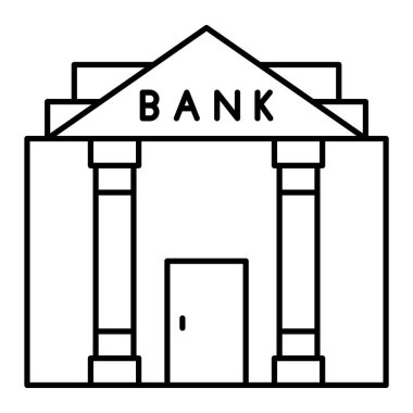 Banka binası simgesinin vektör illüstrasyonu