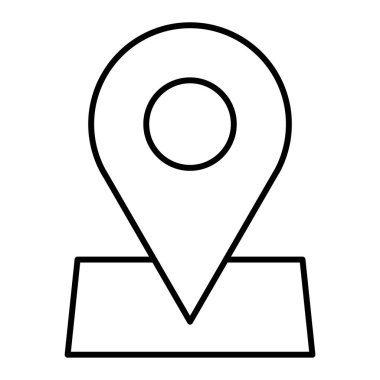 konum simgesi. Çizgi harita işaretleyici vektör resimleme çizelgesi. izole edilmiş çevre arkaplanı