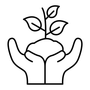 Bitki simgesi vektör illüstrasyon tasarımı olan eller