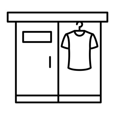 Çamaşır dükkanı ikonu. Giysi vektörünün özet çizimi