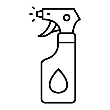 c temizleyici ikon vektörü. Taslak sprey şişesi tabelası. izole edilmiş sınır sembolü çizimi