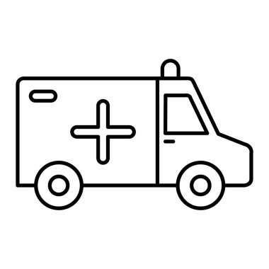 ambulans vektörü ince çizgi simgesi