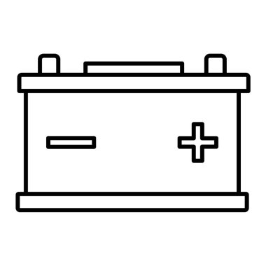 Araba aküsü simgesi. Web için elektrik toplayıcı vektör simgelerinin özet çizimi