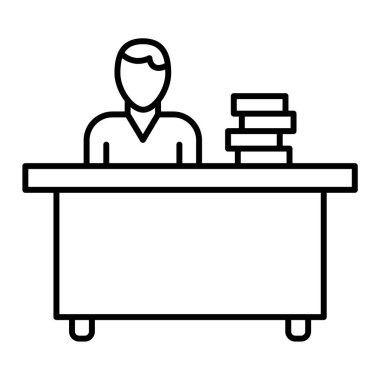 Mobilya ikonu vektör illüstrasyon tasarımlı adam