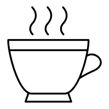 Kahve fincanı ikonu. Web tasarımı için sıcak çay vektör simgelerinin özet çizimi