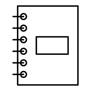 Kalem ikonlu defter. Web için not defteri vektör simgelerinin özet çizimi