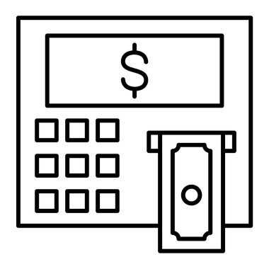 ATM 'de. Web simgesi basit illüstrasyon