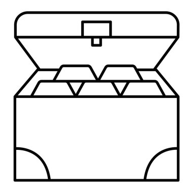 Hazine sandığı ikonu. Web için altın sikke vektör simgelerinin özet çizimi