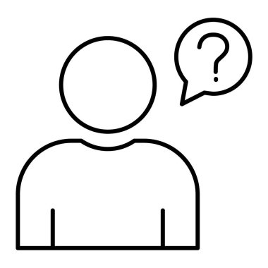 Soru işareti olan bir kişinin vektör çizimi