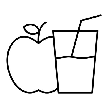 elma suyu ve cam ikon vektör illüstrasyon tasarımı