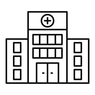 Hastane binası ikon vektör illüstrasyonu