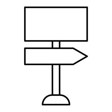 Yol işareti simgesi. Web tasarımı için işaret direği vektör simgelerinin özet çizimi