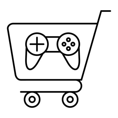 Alışveriş arabası ikonu. Web için çevrimiçi depolama vektör simgelerinin özeti