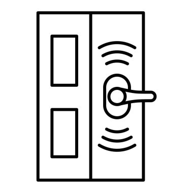 Ağ ve mobil uygulama tasarımınız için beyaz arkaplanda izole edilmiş kapı simgesi vektörü, dolap logosu konsepti