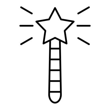 Yıldız ikonlu sihirli değnek. Web için yıldız vektör simgelerinin özet çizimi