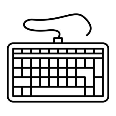 Bilgisayar klavyesi simgesi. Web için elektrik süpürgesi vektör simgelerinin özet çizimi