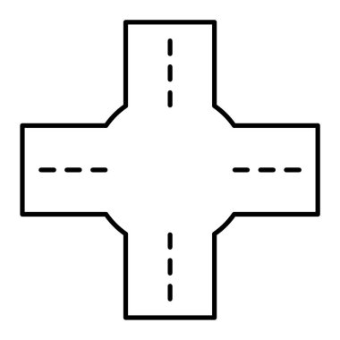 kesişen yol simgesi, vektör illüstrasyonu