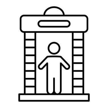 Merdiveni olan bir adamın vektör çizimi