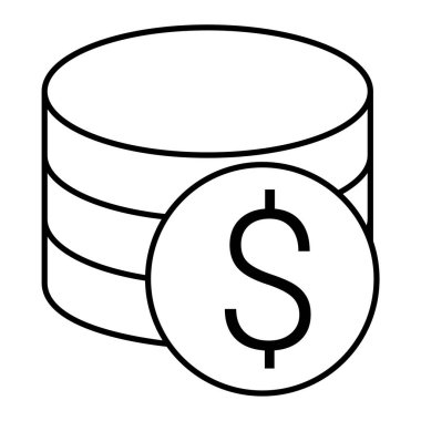 Dolar sikkeleri simge vektör illüstrasyonu