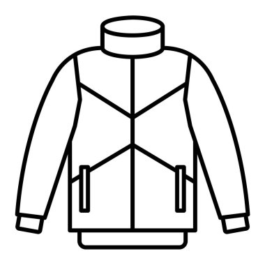 Kışlık ceket ikonu. Giysi vektör sembolü stoğunun ana hatları