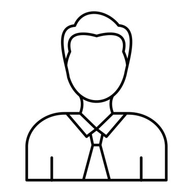 Adam avatar ikonu. Taslak iş adamı vektör çizimi. izole edilmiş sembol.