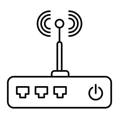 kablosuz aygıt, internet, kablosuz ağ ve diğer ortam simgesi seti. Beyaz arkaplanda izole edilmiş vektör illüstrasyonu.
