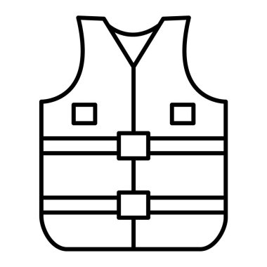 Güvenlik yeleği simgesi. Web için kıyafet vektör simgelerinin özet çizimi