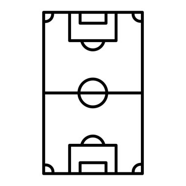 Basketbol sahası ikonu. Çizgi futbol topu vektör resimli çizimi. beyaz arkaplanda izole.