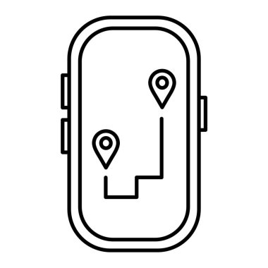 GPS navigasyon konum simgesi. harita vektör illüstrasyonlu akıllı telefon hatları.