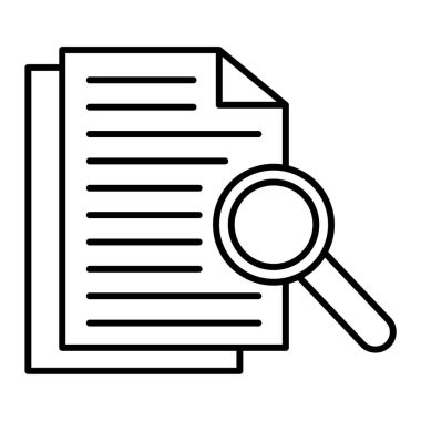 belge simgesi. Web için basit arama vektör simgeleri çizimi