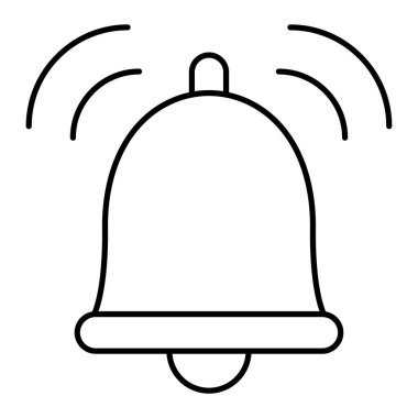 Web ve mobil uygulama tasarımınız için beyaz arkaplanda izole edilmiş çan simgesi vektörü, çalar saat logosu konsepti