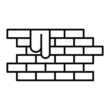 Tuğla duvar simgesi. vektör illüstrasyonu