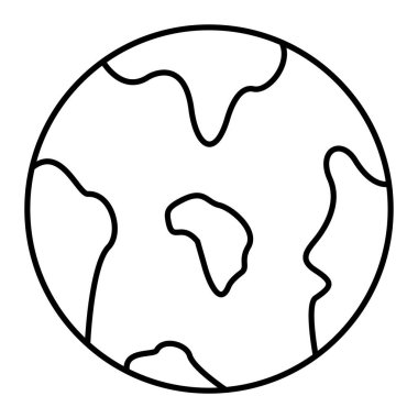 Dünya gezegeni ikonu. Web için dünya vektör simgelerinin özet çizimi