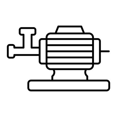 Sanayi boru ikonu. Beyaz arkaplanda izole edilmiş web tasarımı için su pompası vektör simgelerinin özet çizimi