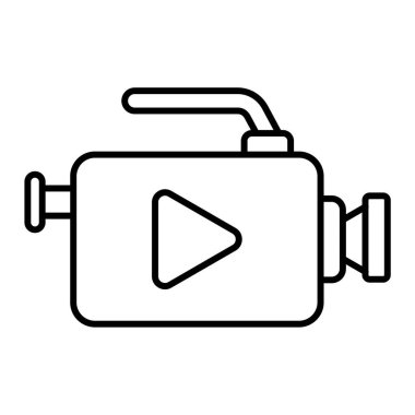 Video kamera simgesi. Web için film makarası vektör simgelerinin özet çizimi