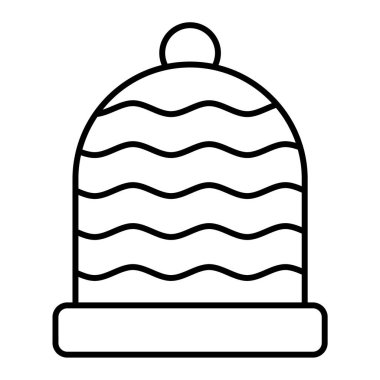 Ağ ve mobil uygulama tasarımınız için beyaz arkaplanda izole edilmiş noel topu simgesi vektörü, şapka